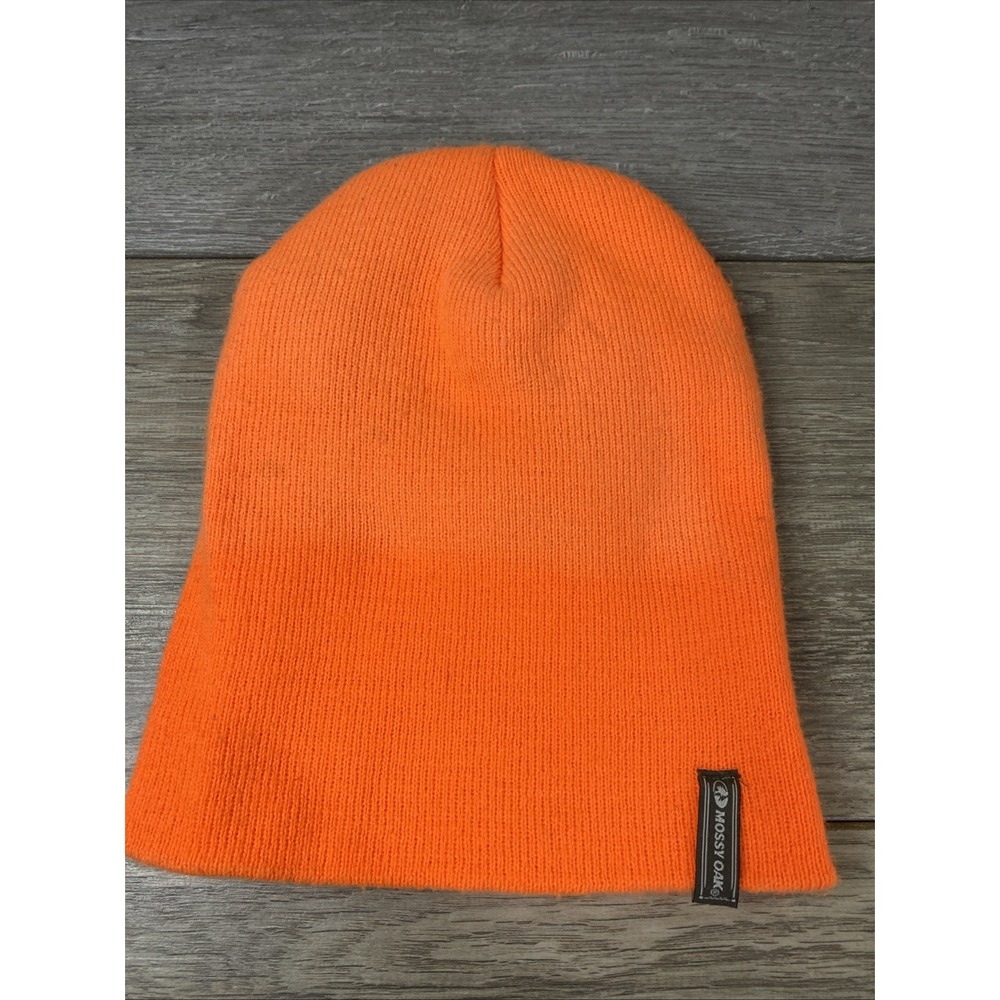 Mossy Oak Beanie‎ Mens OSFM Blaze Orange Good Knit Hunting Safety Watch Cap